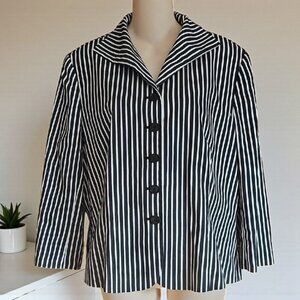 Ralph Lauren Striped Black and White Women's Jacket blazer silk blend lined